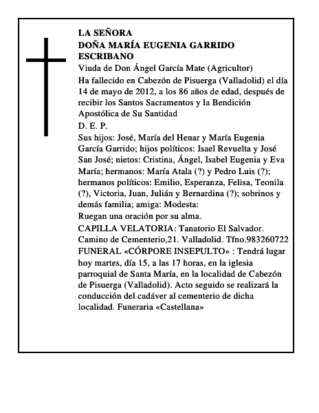 Doña María Eugenia Garrido Escribano