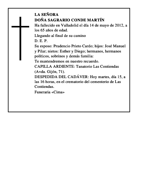 Doña Sagrario Conde Martín