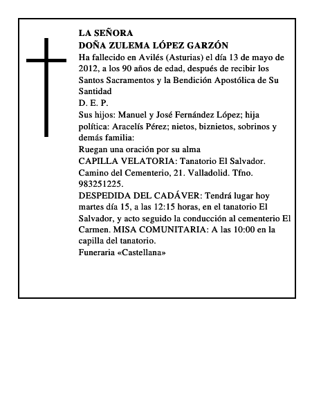 Doña Zulema López Garzón