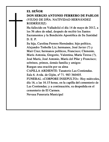 Don Sergio Antonio Ferrero de Pablos