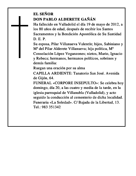Don Pablo Alderete Gañán