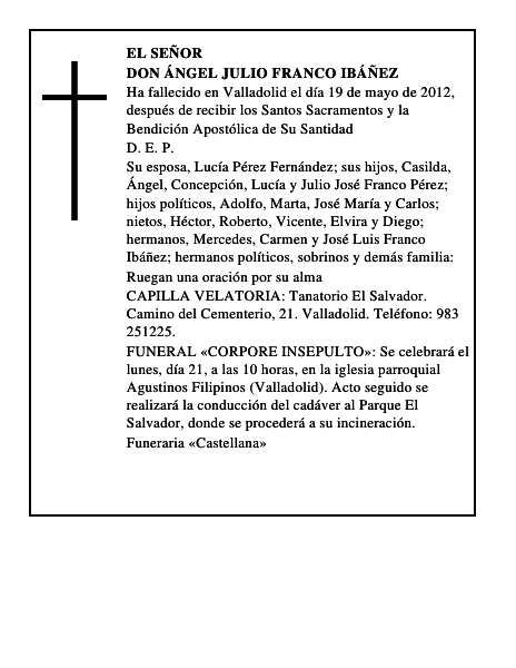 Don Ángel Julio Franco Ibáñez