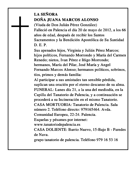 Doña Juana Marcos Alonso