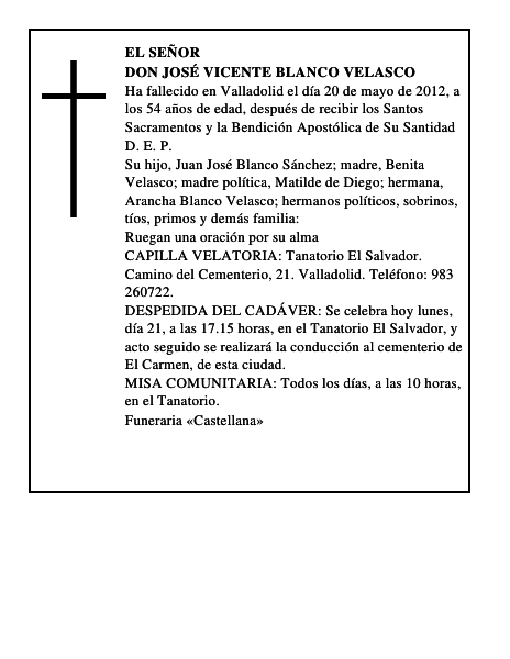 Don José Vicente Blanco Velasco