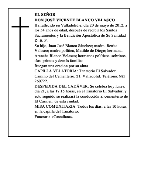 Don José Vicente Blanco Velasco