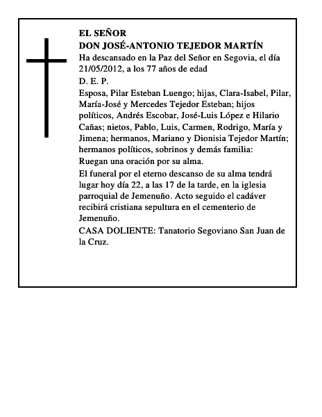Don José-Antonio Tejedor Martín