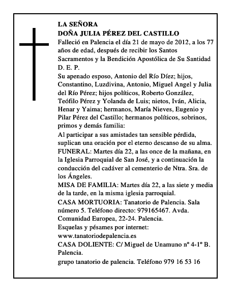 Doña Julia Pérez del Castillo
