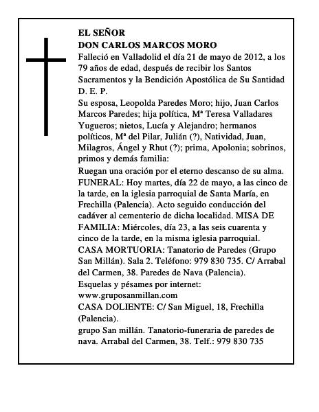 Don Carlos Marcos Moro