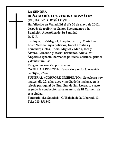 Doña María Luz Verona González