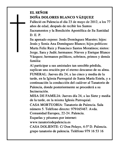 Doña Dolores Blanco Vázquez