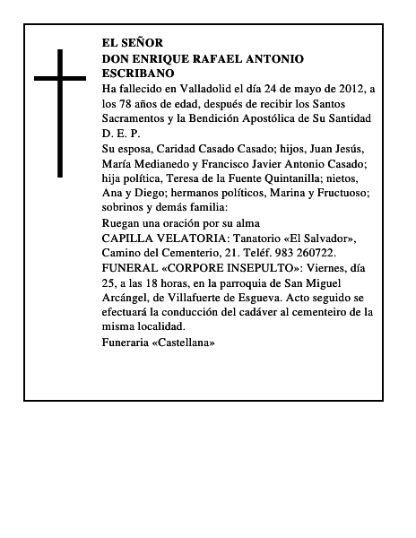Don Enrique Rafael Antonio Escribano