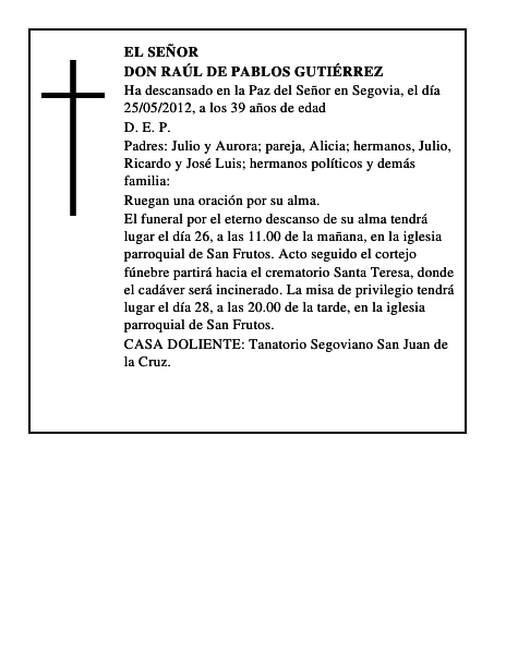 Don Raúl de Pablos Gutiérrez