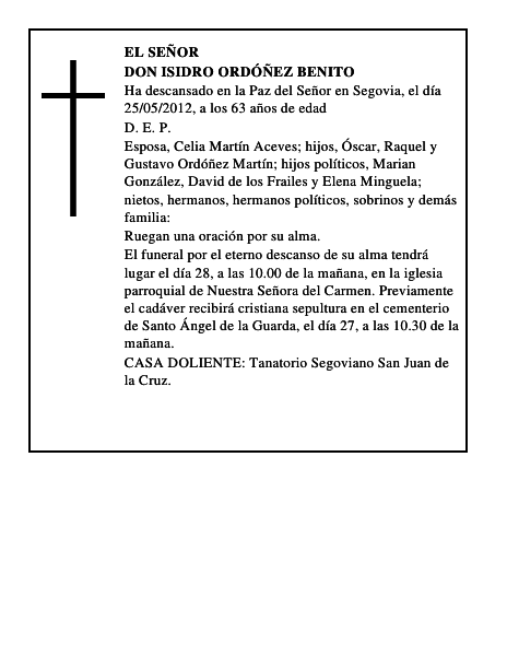Don Isidro Ordóñez Benito