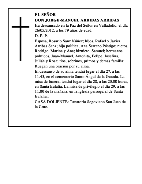 Don Jorge-Manuel Arribas Arribas
