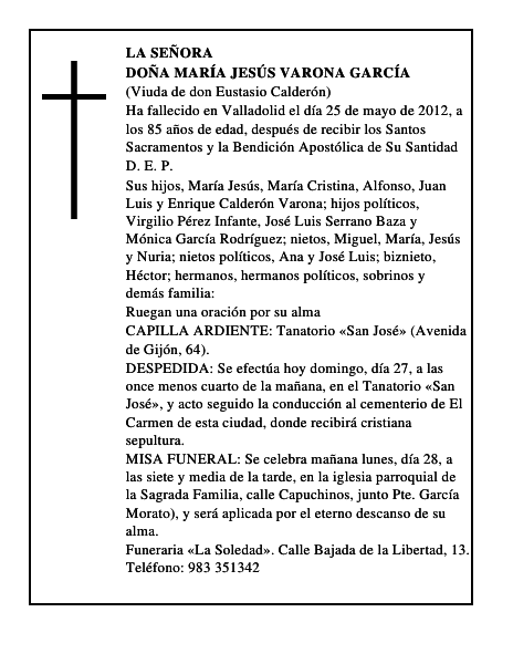 Doña María Jesús Varona García