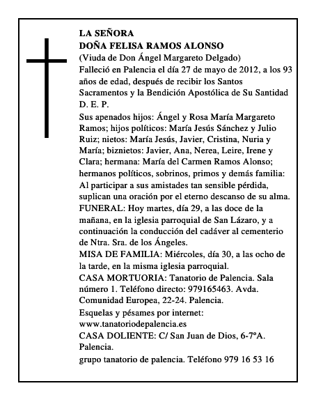 Doña Felisa Ramos Alonso