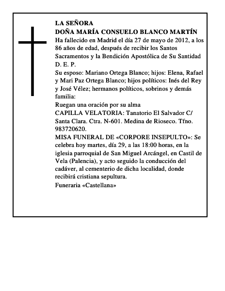 Doña María Consuelo Blanco Martín