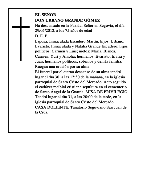 Don Urbano Grande Gómez