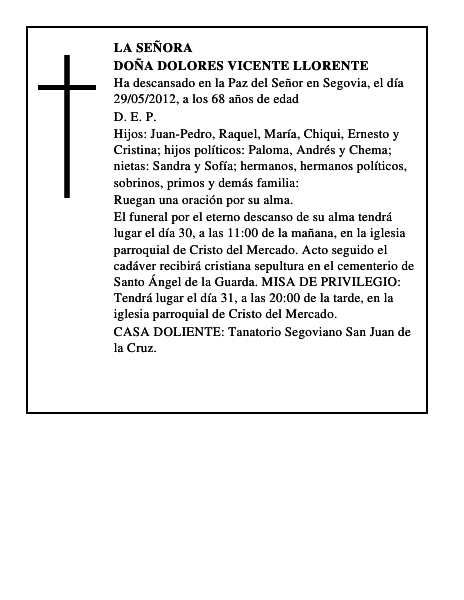 Doña Dolores Vicente Llorente