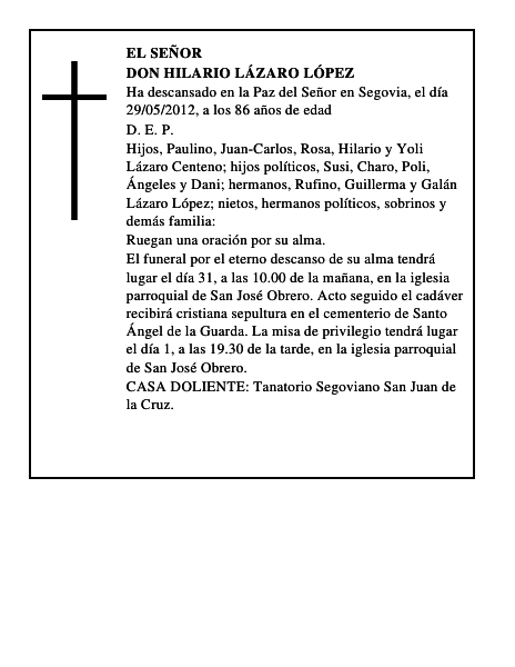 Don Hilario Lázaro López