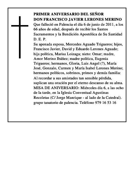 Don Francisco Javier Lerones Merino