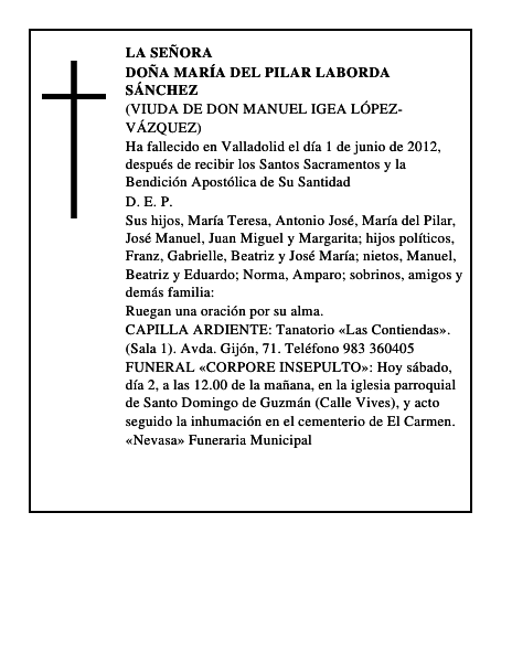 Doña María del Pilar Laborda Sánchez