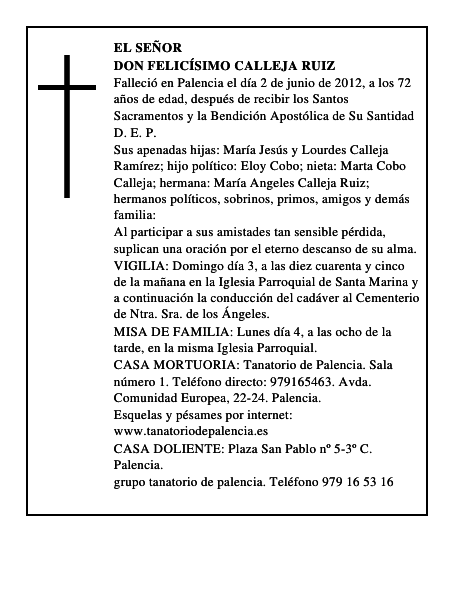 Don Felicísimo Calleja Ruiz
