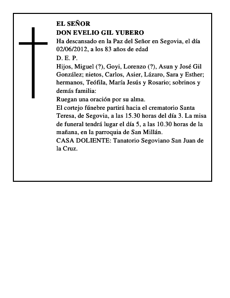 Don Evelio Gil Yubero
