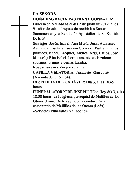 Doña Engracia Pastrana González