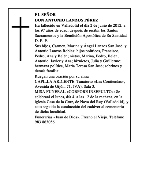 Don Antonio Lanzos Pérez