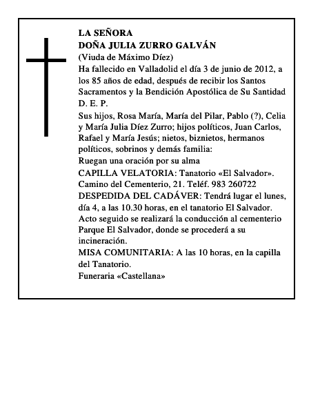 Doña Julia Zurro Galván
