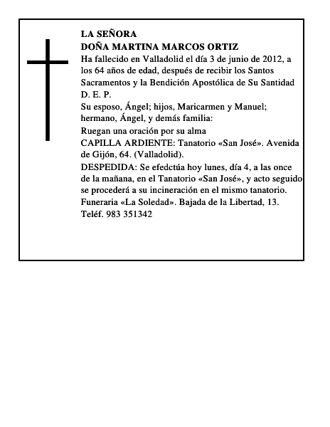 Doña Martina Marcos Ortiz