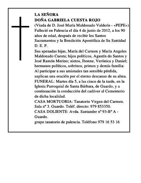 Doña Gabriela Cuesta Rojo