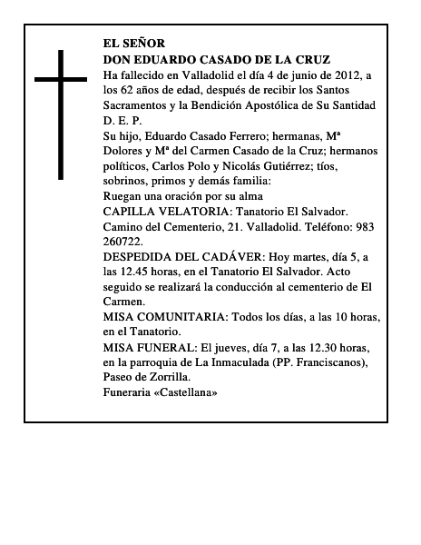 Don Eduardo Casado de la Cruz