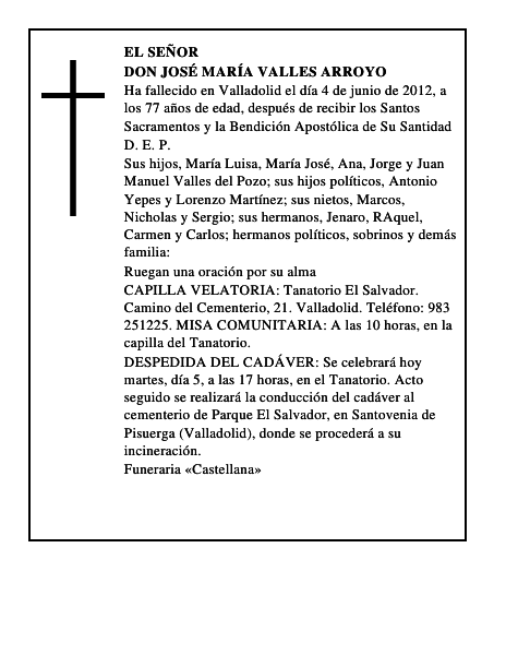 Don José María Valles Arroyo