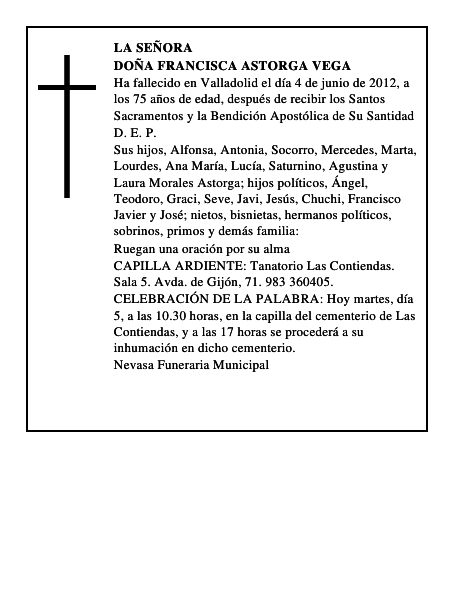 Doña Francisca Astorga Vega