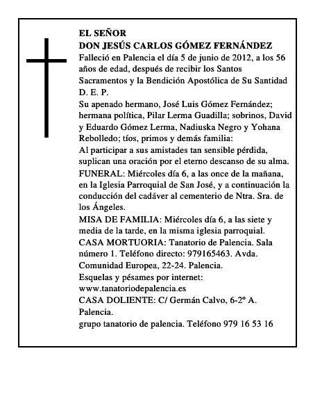 Don Jesús Carlos Gómez Fernández