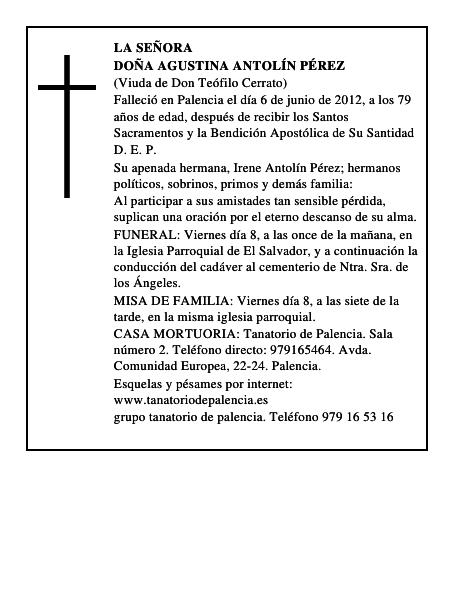 Doña Agustina Antolín Pérez