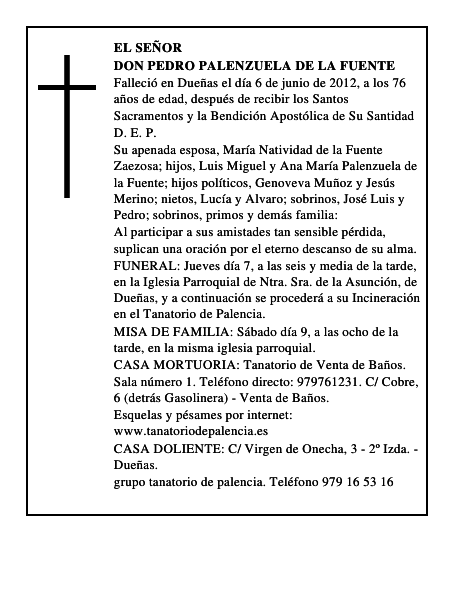 Don Pedro Palenzuela de la Fuente