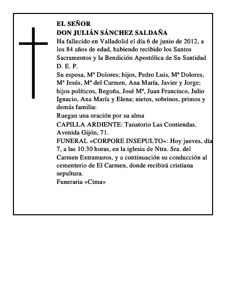 Don Julián Sánchez Saldaña