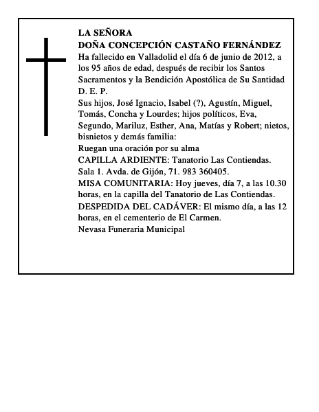 Doña Concepción Castaño Fernández