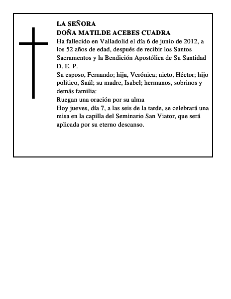 Doña Matilde Acebes Cuadra