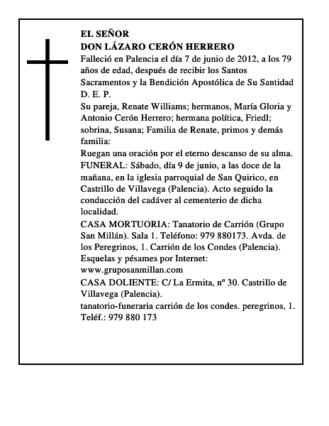 Don Lázaro Cerón Herrero