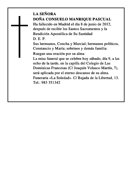 Doña Consuelo Manrique Pascual