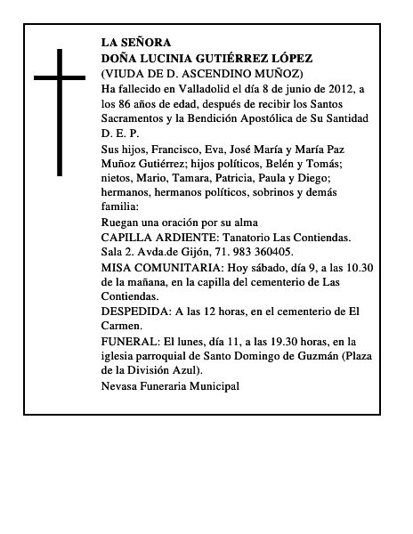 Doña Lucinia Gutiérrez López
