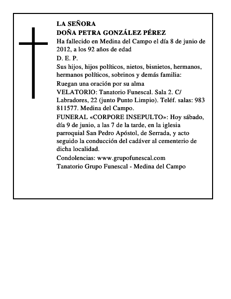 Doña Petra González Pérez