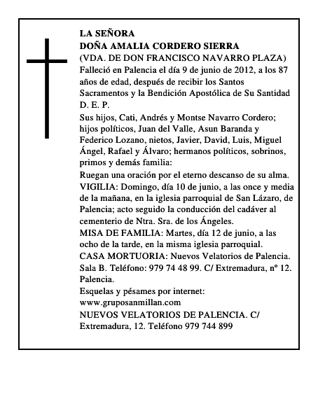 Doña Amalia Cordero Sierra