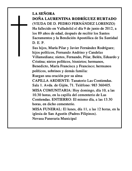 Doña Laurentina Rodríguez Hurtado