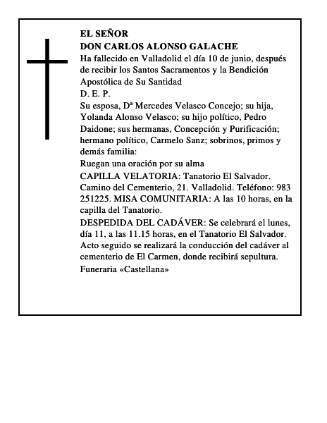 Don Carlos Alonso Galache