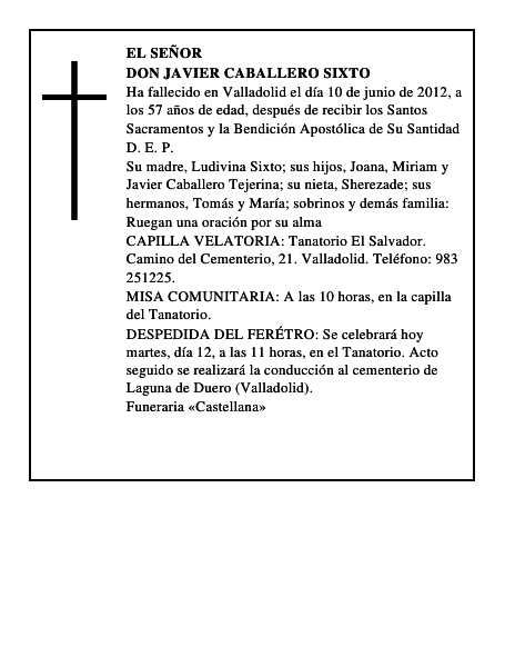 Don Javier Caballero Sixto